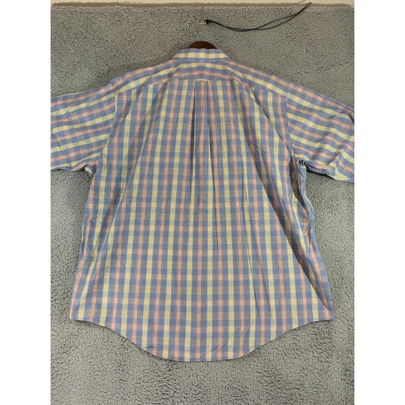 Land's End 18.5-34 No Iron Long Sleeve Button Up Shirt Vibrant Pastel Easter - Picture 5 of 10